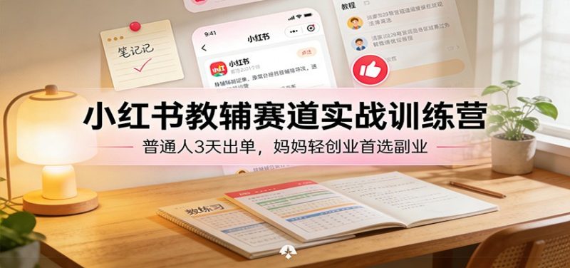 小红书教辅赛道实战训练营:普通人3天出单,妈妈轻创业首选副业-51云资源