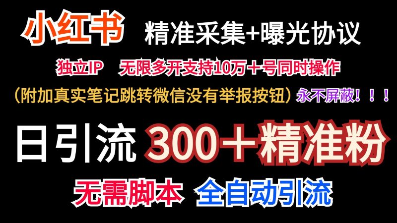 小红薯精准采集＋无限曝光＋真实笔记跳转微信，永不屏蔽（日引300＋精准粉）-51云资源