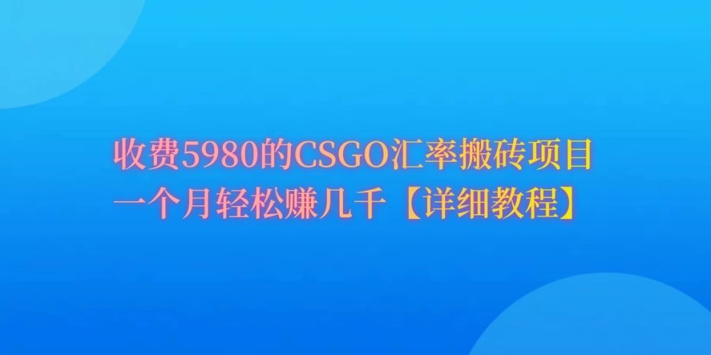 CSGO装备搬砖，月综合收益率高达60%，你也可以！-51云资源