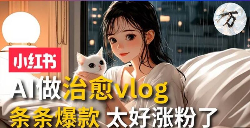 （13172期）AI治愈系vlog动画视频，小红书1个月轻松涨粉破万，商单报价1500 日入2000-51云资源