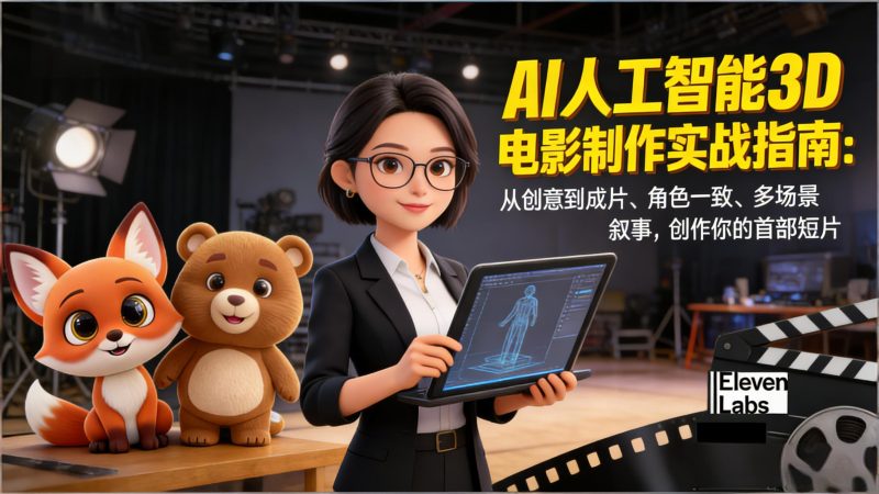 AI人工智能3D电影制作实战指南:从创意到成片、角色一致、多场景叙事,创作你的首部短片-51云资源
