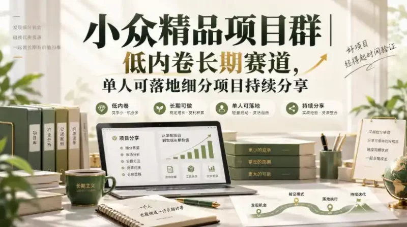 小众精品项目群|低内卷长期赛道,单人可落地细分项目持续分享-51云资源