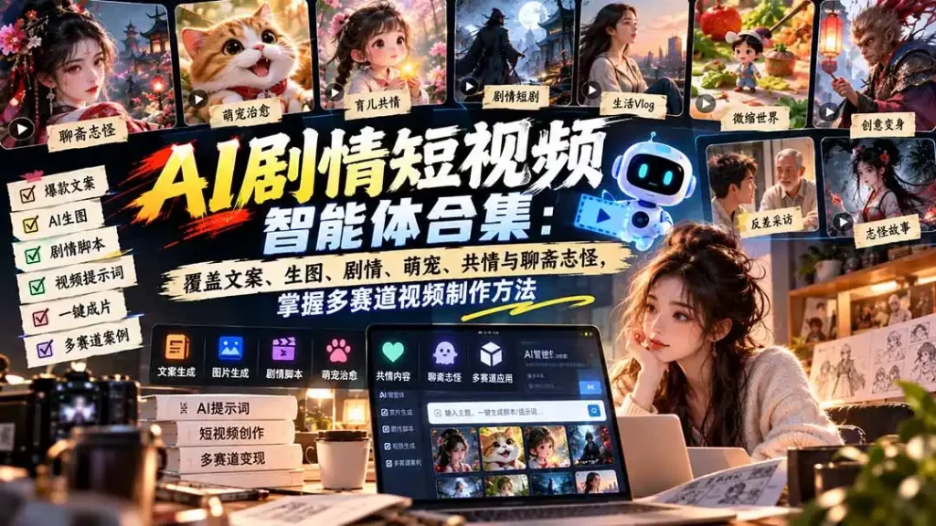 【无水印】AI剧情短视频智能体合集：覆盖文案、生图、剧情、萌宠、共情与聊斋志怪，掌握多赛道视频制作方法-51云资源