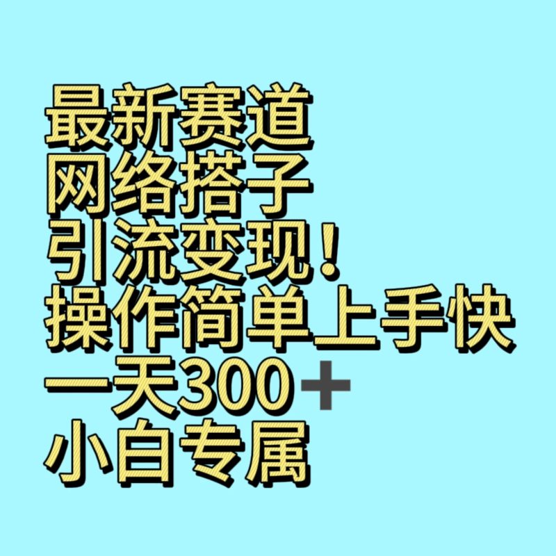 最新赛道网络搭子引流变现!!操作简单上手快，一天300 ，小白专属-51云资源