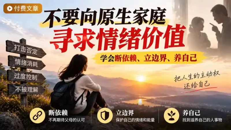 付费文章:不要向原生家庭寻求情绪价值,学会断依赖、立边界、养自己-51云资源