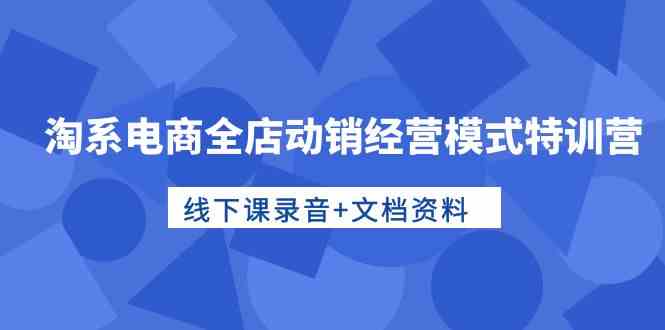 (10192期)淘系电商全店动销经营模式特训营,线下课录音 文档资料-51云资源