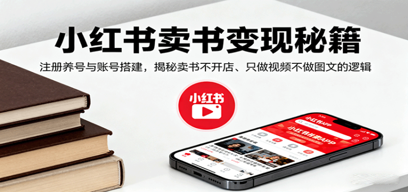小红书卖书变现秘籍,注册养号与账号搭建,揭秘卖书不开店、只做视频不做图文的逻辑-51云资源