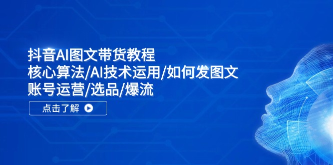 （11958期）抖音AI图文带货教程：核心算法/AI技术运用/如何发图文/账号运营/选品/爆流-51云资源