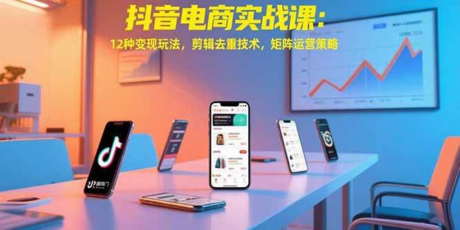 （15478期）抖音电商实战课：12种变现玩法，剪辑去重技术，矩阵运营策略-51云资源