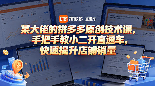 某大佬的拼多多原创技术课，手把手教小二开直通车，快速提升店铺销量-51云资源