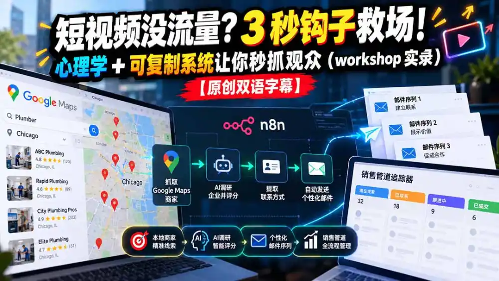 短视频没流量？3 秒钩子救场！心理学   可复制系统让你秒抓观众(workshop 实录-51云资源