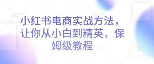 小红书电商实战方法，让你从小白到精英，保姆级教程-51云资源