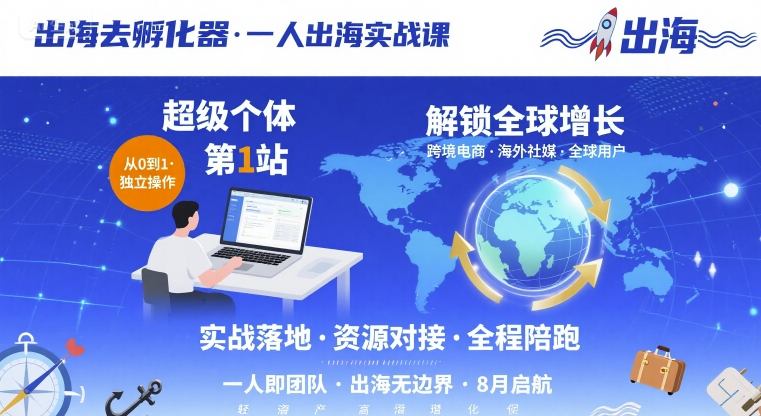 出海去孵化器，一人出海实战课，超级个体第1站，解锁全球增长-51云资源