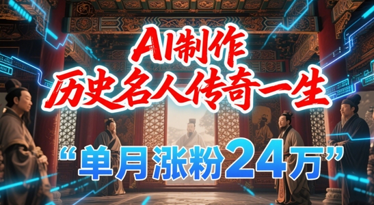 暴力起号!用AI制作历史名人传奇一生,单月涨粉24W,涨粉 变现赛道黑马来了-51云资源