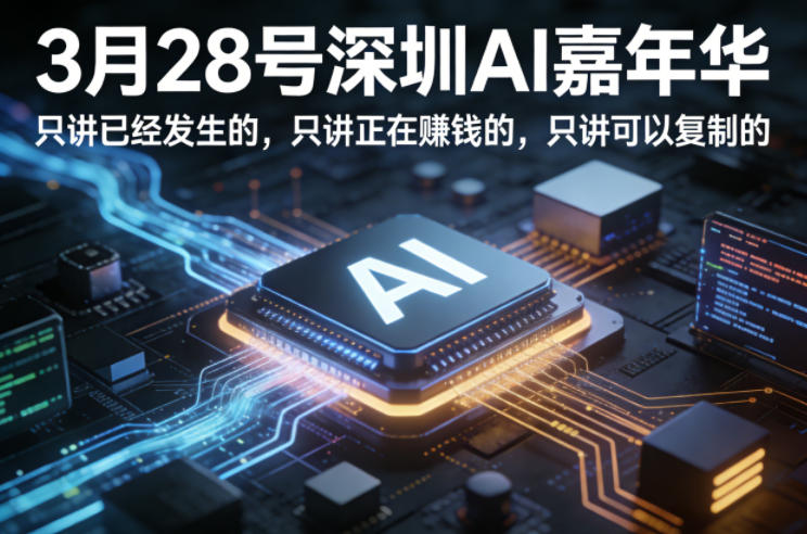 3月28号深圳AI嘉年华,只讲已经发生的,只讲正在賺钱的,只讲可以复制的-51云资源