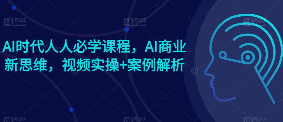 AI时代人人必学课程，AI商业新思维，视频实操 案例解析【赠AI商业爆款案例】