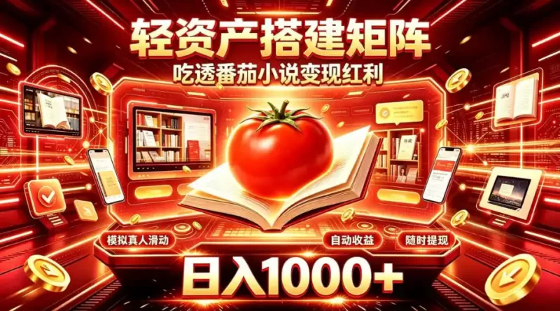 轻资产搭建矩阵，吃透番茄小说变现红利，日入1000 ，支持无限矩阵放大【揭秘】-51云资源