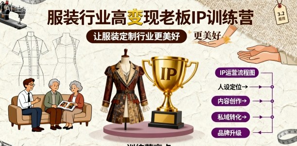 服装行业高变现老板IP训练营，让服装定制行业更美好-51云资源