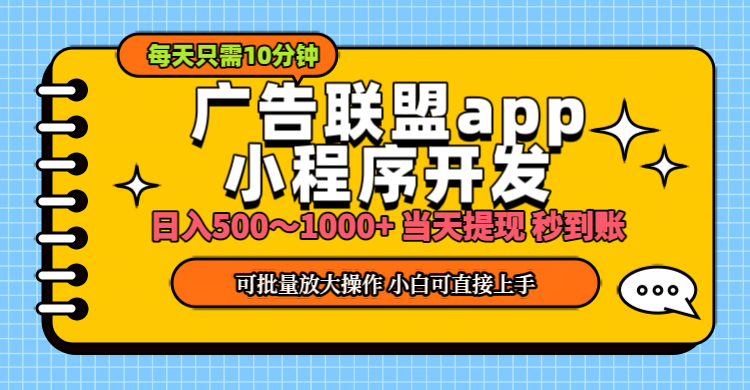 （11645期）小程序开发 广告赚钱 日入500~1000  小白轻松上手！-51云资源
