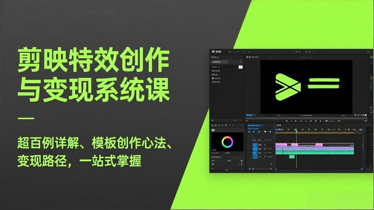 剪映特效创作与变现系统课,超百例详解、模板创作心法、变现路径,一站式掌握