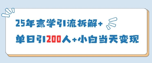 25年国学引流拆解 单日引200人 小白当天就能变现-51云资源