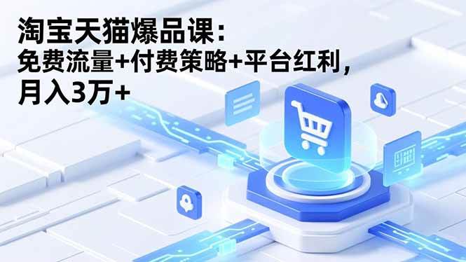 （16631期）淘宝天猫爆品课：免费流量 付费策略 平台红利，月入3万-51云资源