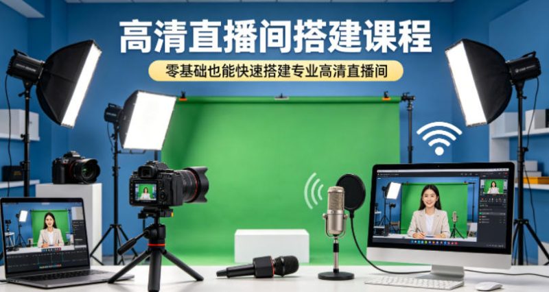 高清直播间搭建课程,零基础也能快速搭建专业高清直播间-51云资源
