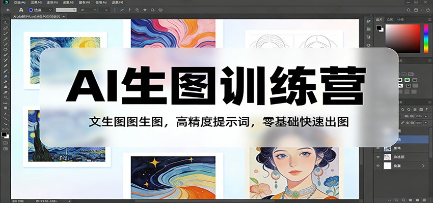 AI生图训练营:文生图图生图,高精度提示词,零基础快速出图