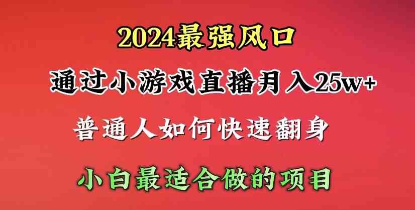 （10020期）2024年最强风口，通过小游戏直播月入25w 单日收益5000 小白最适合做的项目-51云资源