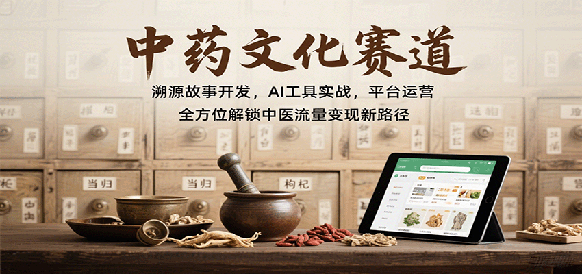 中药文化赛道:溯源故事开发,AI工具实战,平台运营,全方位解锁中医流量变现新路径-51云资源