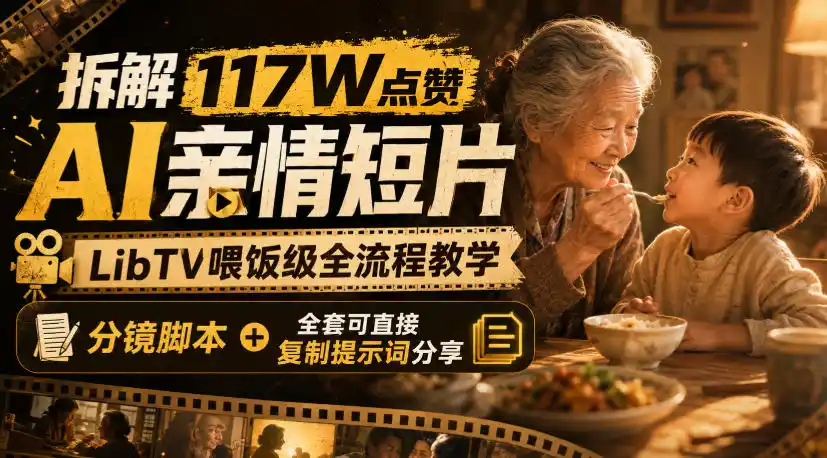 拆解117W点赞AI亲情短片,LibTV喂饭级全流程教学,分镜脚本 全套可直接复制提示词分享-51云资源
