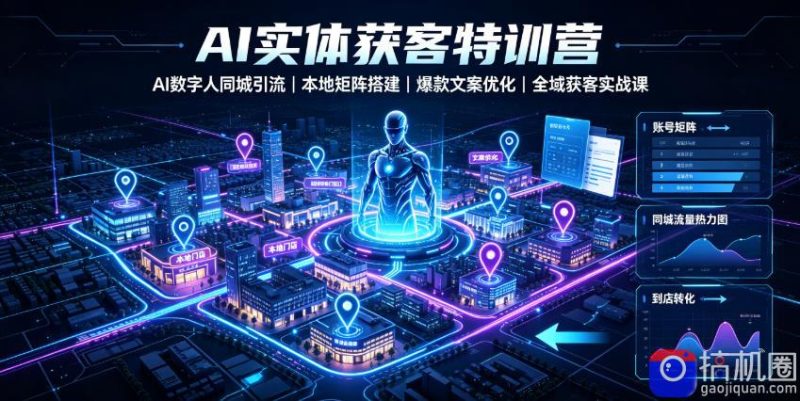 AI实体获客特训营|AI数字人同城引流、本地矩阵搭建、爆款文案优化全域获客实战课-51云资源