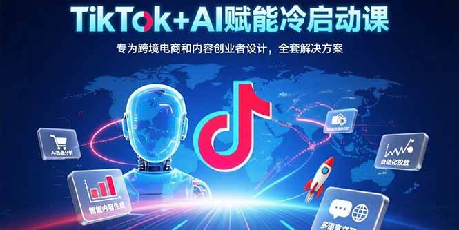 (15561期)TikTok AI赋能冷启动课:专为跨境电商和内容创业者设计,全套解决方案