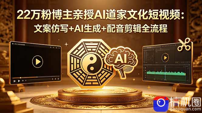 22万粉博主亲授AI道家文化短视频：文案仿写 AI生成 配音剪辑全流程-51云资源