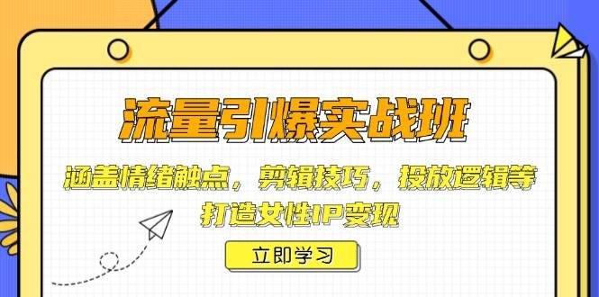 （14008期）流量引爆实战班，涵盖情绪触点，剪辑技巧，投放逻辑等，打造女性IP变现-51云资源