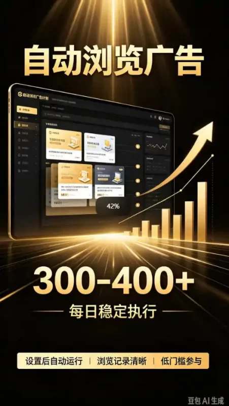 自动浏览广告计划，0门槛副业，日入300-400，躺賺稳定风口项目，无需人工操作，解放双手【揭秘】-51云资源