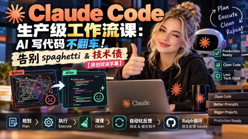 Claude Code 生产级工作流课:AI 写代码不翻车!告别 spaghetti-51云资源