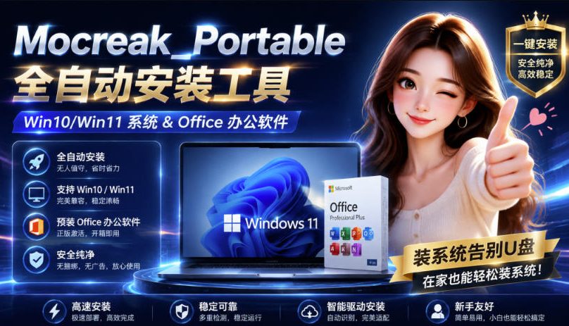 Mocreak全自动安装office和win10、win11系统,告别U盘装系统,使用安全可靠-51云资源