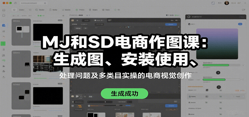 MJ和SD电商作图课:生成图、安装使用、处理问题及多类目实操的电商视觉创作
