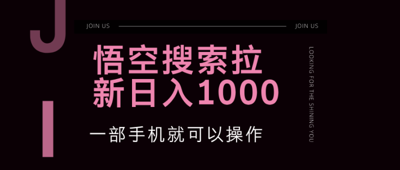 (12717期)悟空搜索类拉新 蓝海项目 一部手机就可以操作 教程非常详细-51云资源