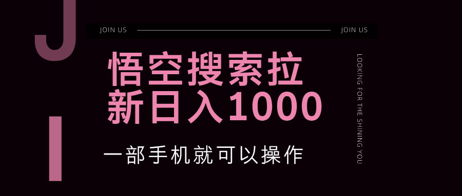 (12717期)悟空搜索类拉新 蓝海项目 一部手机就可以操作 教程非常详细-51云资源