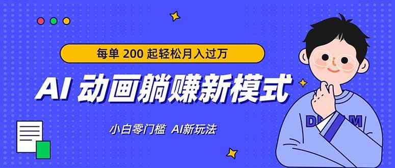 （17931期）AI 动画躺赚新模式，无需经验，每单 200 起轻松月入过万-51云资源