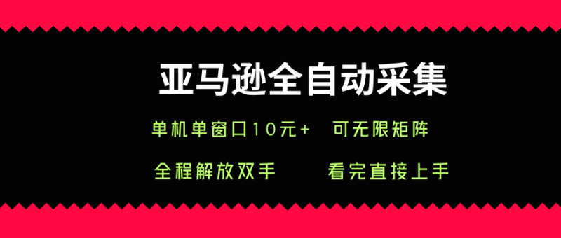 亚马逊全自动采集，单机单窗口一天10 ，可无限矩阵去做【揭秘】-51云资源