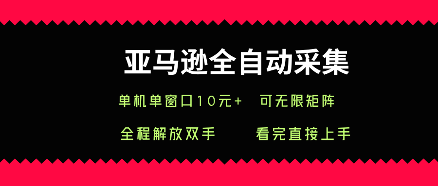 亚马逊全自动采集，单机单窗口一天10 ，可无限矩阵去做【揭秘】