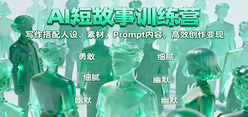 AI短故事训练营:写作搭配人设、素材、Prompt内容,高效创作变现-51云资源