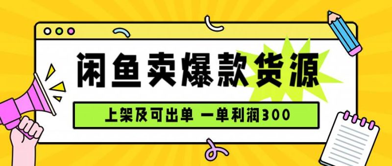 (15977期)闲鱼卖爆款货源,每天利润1000,上架即出单-51云资源