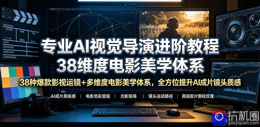 专业AI视觉导演进阶教程,38种爆款影视运镜 多维度电影美学体系,全方位提升AI成片高级感与镜头质感-51云资源
