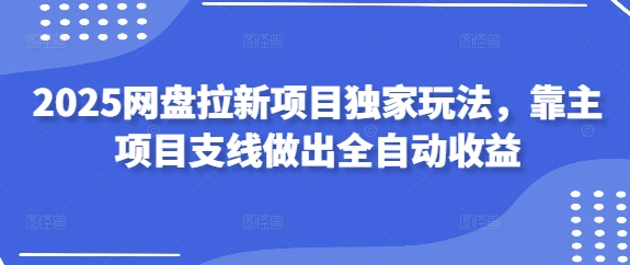 2025网盘拉新项目独家玩法,靠主项目支线做出全自动收益-51云资源