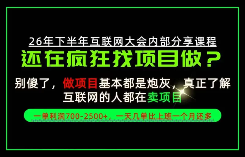 请不要再疯狂的找项目了！卖项目一单700-2.5k 不香吗？当天上手，当天变现！【揭秘】-51云资源