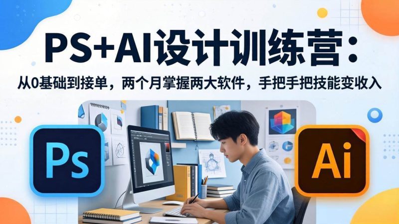 (17885期)PS AI设计训练营:从0基础到接单,两个月掌握两大软件,手把手把技能变收入-51云资源